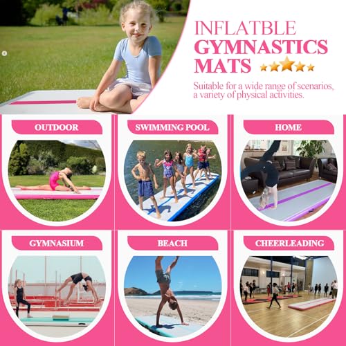 Czgbro MAT001 Inflatable Tumbling Track Mat 10Ft 4 Inch Thickness Inflatable Gymnastics Mats Tumble Track Floor, Training Mats With Air Pump thumb #4