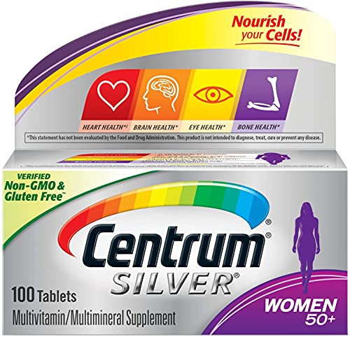 Centrum Silver Multivitamin for Women 50 Plus, Multivitamin/Multimineral Supplement with Vitamin D3, B Vitamins, Calcium and Antioxidants - 300 Count (3 Bottles of 100)