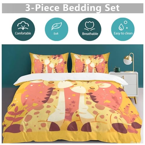 Funda nórdica de jirafa de microfibra suave reversible para decorar el dormitorio infantil 6