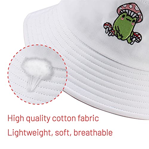 Image of Cotton Bucket Hat for Women Men Summer Travel Sun Beach Bucket Cap, Unisex Outdoor Fisherman Hat