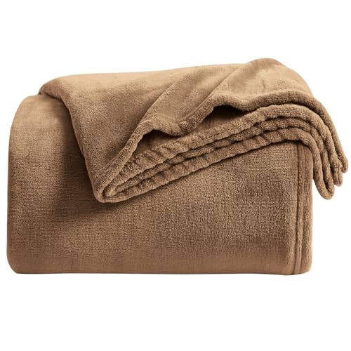 KMUSET Brown Throw Blanket Twin Size - Warm Cozy Soft Lightweight Blankets All Seasons Suitable 60 x 80 inches