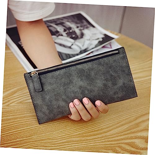 Matte Wallet for Women Zipper Pu Leather Purse Light Gray Stylish and Functional Design for Everyday Use for Friends and Loved4