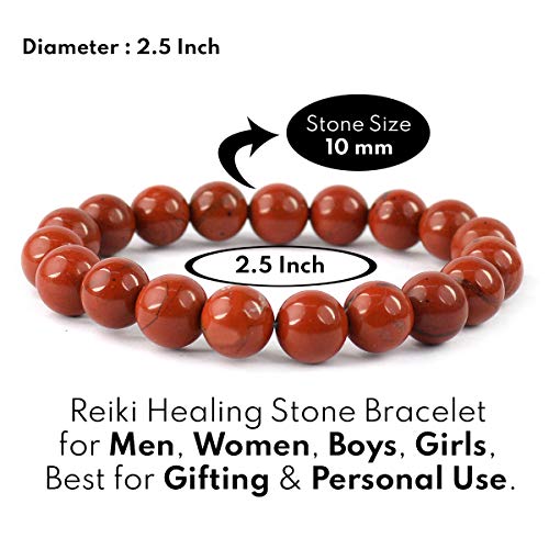 Image of Reiki Crystal Products Certified Natural Crystal Stone Round 10 mm Beads Bracelet for Men & Women | Reiki Charged Gemstone Jewellery Bracelet | Multiple Stone Variants Available