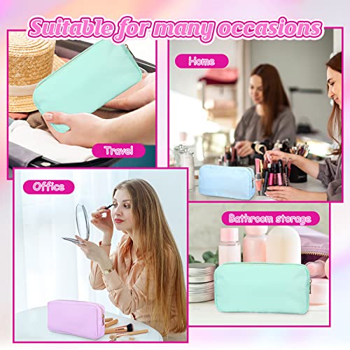 Sweetude 6 Pcs Nylon Makeup Bag Travel Nylon Pouch Zipper Cosmetic Bag for Purse Women Girls Organizer Makeup Pouch for Birthday Wedding Mother's Day Graduation Gifts(M,Assorted Color)4