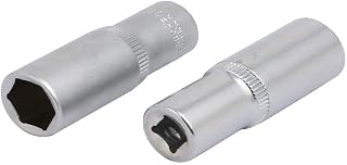 New Lon0167 1/4-inch Square Drive 11mm Hex 6 Point Impact Socket Silver Tone 2pcs(1/4-Zoll-Vierkant 11mm-Sechskant 6-Punkt-Stecksockel Silberfarbe 2St