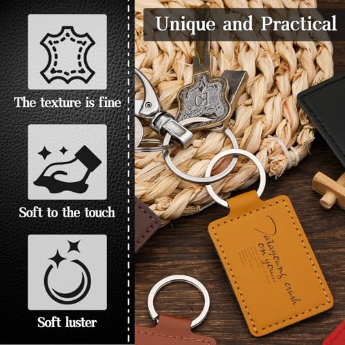 30Pcs Leather Key Fob Kit, Leather Keychains Laser Engraving Blanks - Image 4