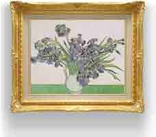 Amazon.co.jp: ゴッホ 静物：アイリスのある花瓶 F6 油絵直筆