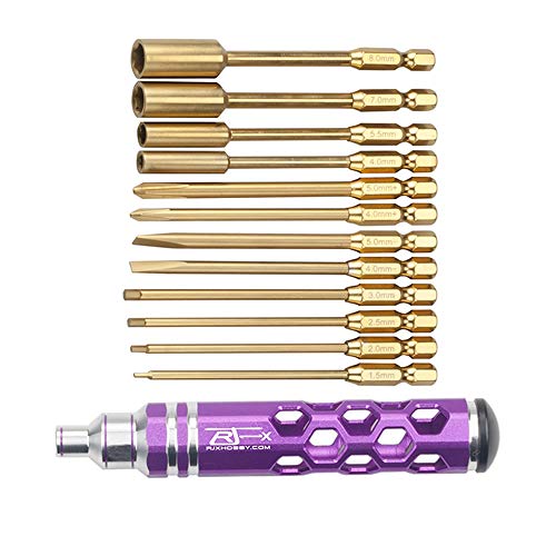 KINGDUO Rjx2881 13 En 1 Tuerca Hexagonal Destornillador Plano Phillips Herramientas De Reparación Multifuncionales Para Modelos Rc-Púrpura
