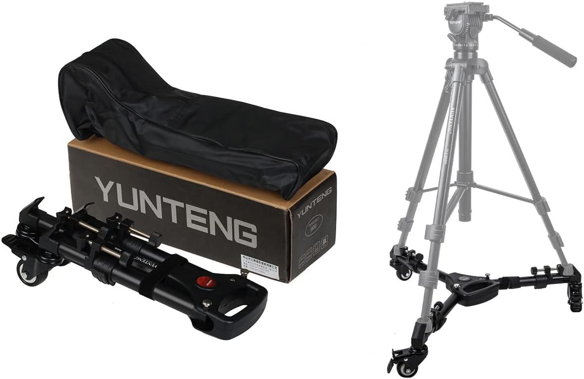 T&YFOTOP Photography Professional Heavy Duty Tripod Dolly with Rubber Wheels and Adjustable Leg Mounts for Canon Nikon Sony DSLR Cameras Camcorder Photo Video Lighting