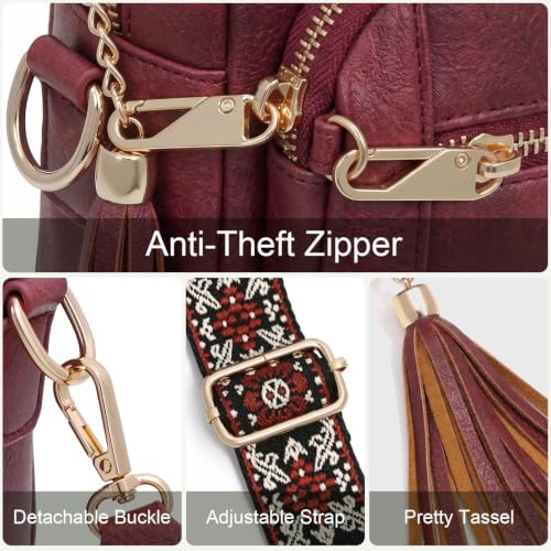 Image of Vegan Leather Crossbody Bags for Women Anti theft Purses and Handbag