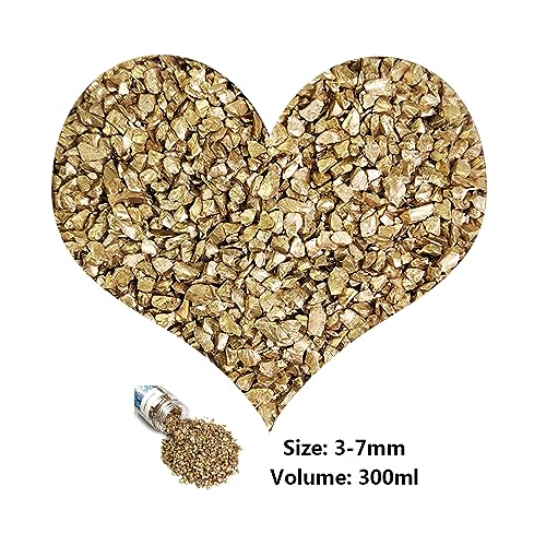 Image of Gold Nuggets Crushed Glass Sand Rocks Stones for Resin Art,Crafts,11 OZ