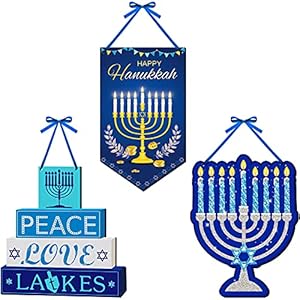 Jetec3pieceshappyhanukkahdoorsigndecorationsforhomewoodenbluechanukkahhangingrusticmenorahwalldecorindooroutdoorjewishhanukkahpartydecoration Urban Country Home Decor Jetec 3 pieces happy hanukkah door sign decorations for home wooden blue chanukkah hanging rustic menorah wall decor indoor outdoor jewish hanukkah party decoration urban country home decor