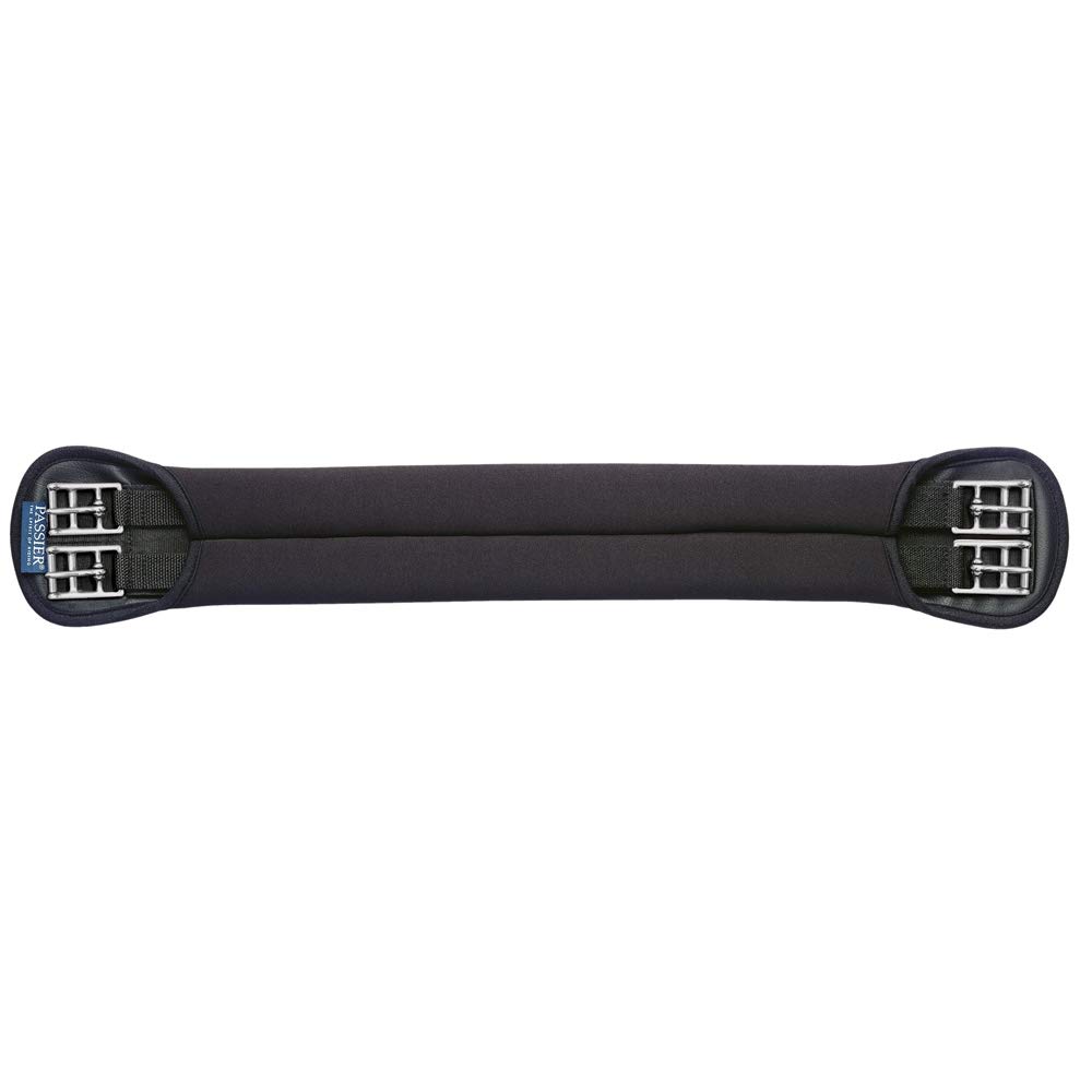 Passier Neoprene Sattelgurt schwarz Edelstahlstahlschnallen, Größe:45