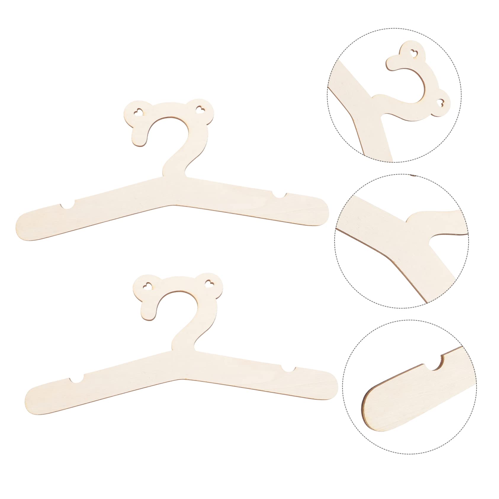 KOMBIUDA DIY Accessories Wooden Baby Hanger Boys and Girls Hangers for Shirts Pants Coats