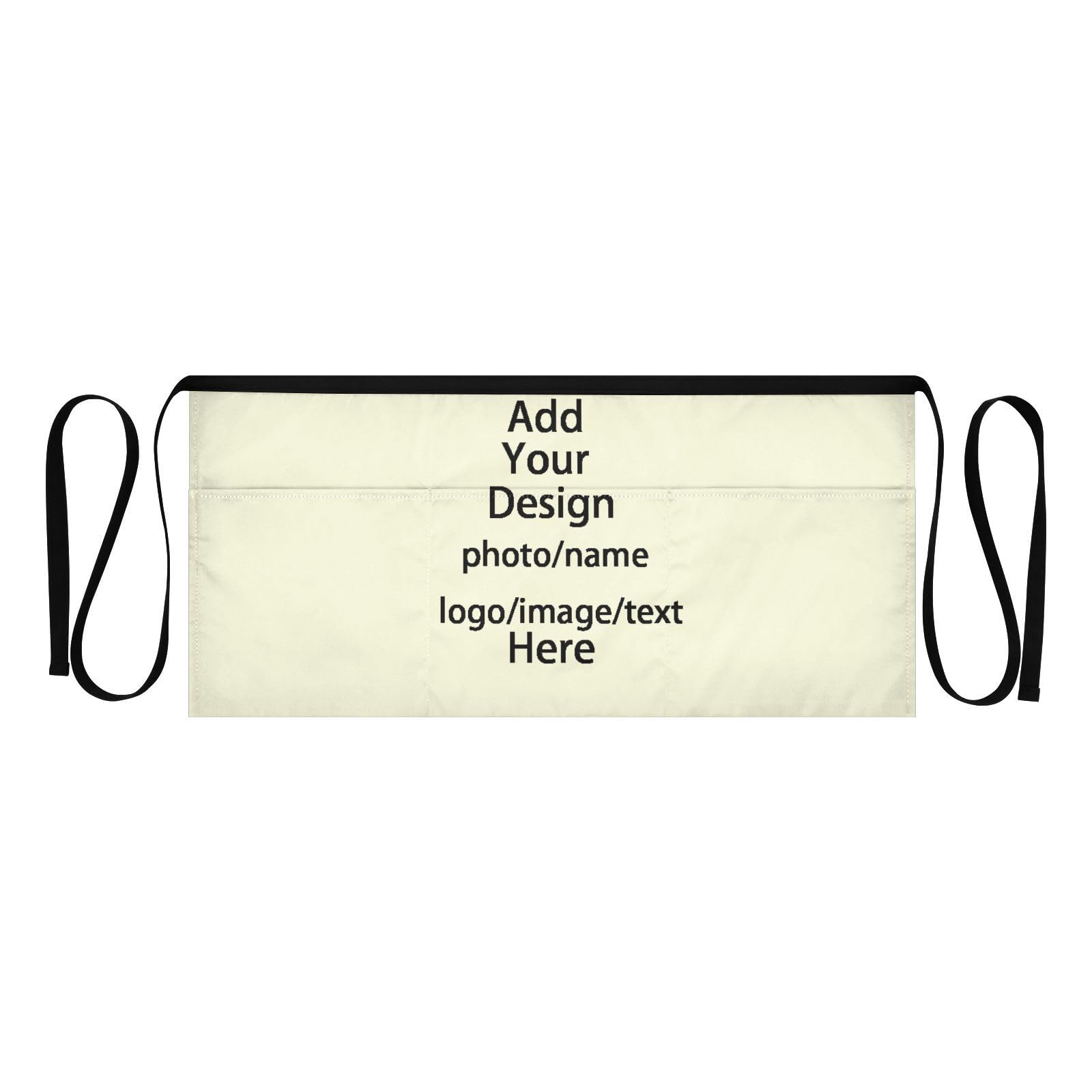 Fitrendlovey Custom Waist Half Apron with 3 Pockets Add Photo/Name Customizable Waitress Waiter Server Short Aprons