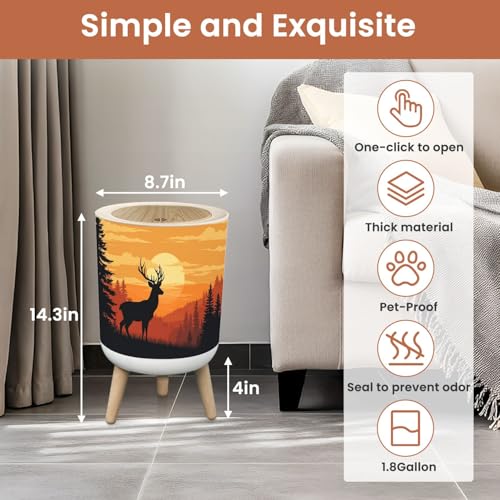 Basurero pequeño con tapa capacidad 1.8 gal miniatura 3