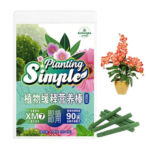 Anulely Palitos de alimento para plantas, ahorro de tiempo, 18 picos de liberación lenta, conveniente alimento para plantas de interior, flores, plantas en maceta