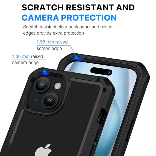CENHUFO Privacy for iPhone 15 Plus Case, Full Body Phone Case with Built-in 9H Tempered Glass Privacy Screen Protector and Camera Lens Protector, Anti Peep Spy Shockproof Bumper Clear Cover -Black by CENHUFO - Used condition - Image 6