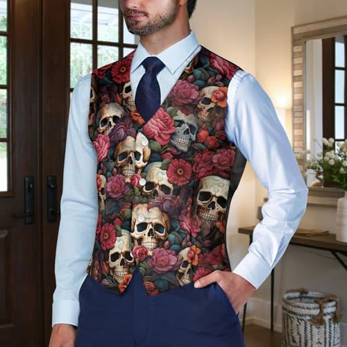 Men's Casual Plus Size Vest Dress Vest for Men Wedding Woven Cloth Slim Fit Waistcoat Jacket Tank Top2