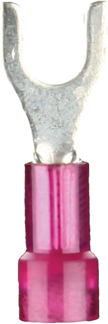 Install Bay RNST6 Spade Terminal Nylon Connector 22/18 Gauge #6, Red (100-Pack)