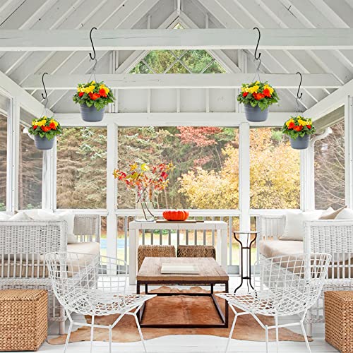 Lightique 12 Pack 6 Inch S Hooks, Large S Hooks With Rubber Stopper Heavy Duty Metal S Hook, For Indoor Or Outdoor, S Hooks For Hanging Plants, Birdhouse, Pan, Cups, Bags, Jewelry, Towels #TOP6