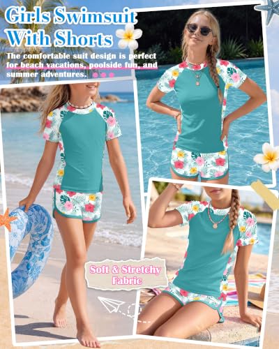 Image of Xaatren Girls 2 Piece Rash Guard Swimsuit