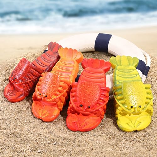 Image of JOYEAR Lobster Flip Flops - Slipper & Slide Pool Beach Shower Shoes in Deep Red