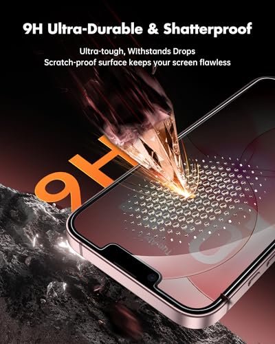 Image of UNBREAKcable Privacy Screen Protector for iPhone 17e, Shatterproof Tempered Glass [True 28Anti Spy] [9H Hardness] [Easy Installation Frame] Private Protector for iPhone 17e 6.1inch-2 Pack