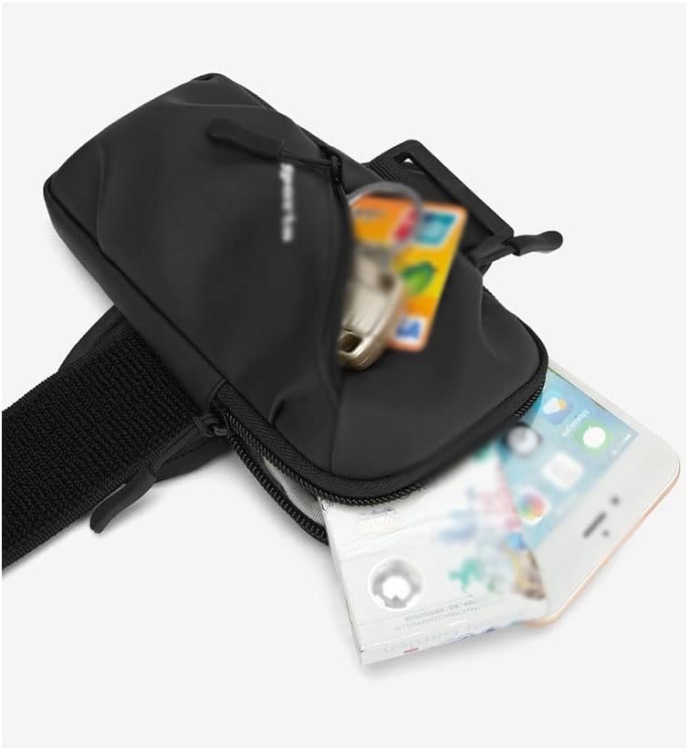6.5Inch Phone Arm Bag Polyester Waterproof Double Layer Large Capacity Breathable Outdoor Fitness Running Cellphone Card Case (Color : Gray, Size : 1)