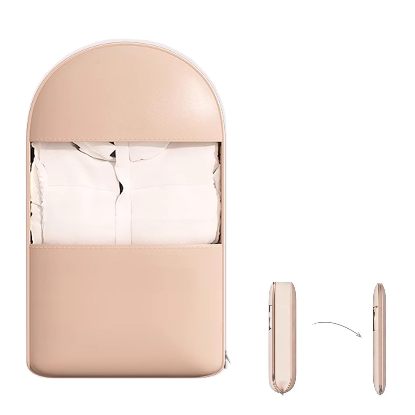 Anzug Schutzhülle von Kleidung aus Satinstoff, Kleidersäcke zum Aufhängen, Vollständig Versiegelt, Komprimierter Raum 40%, Seitliche Öffnung und Großes Fenster(Pink,130x58x15cm/51x23x6in)