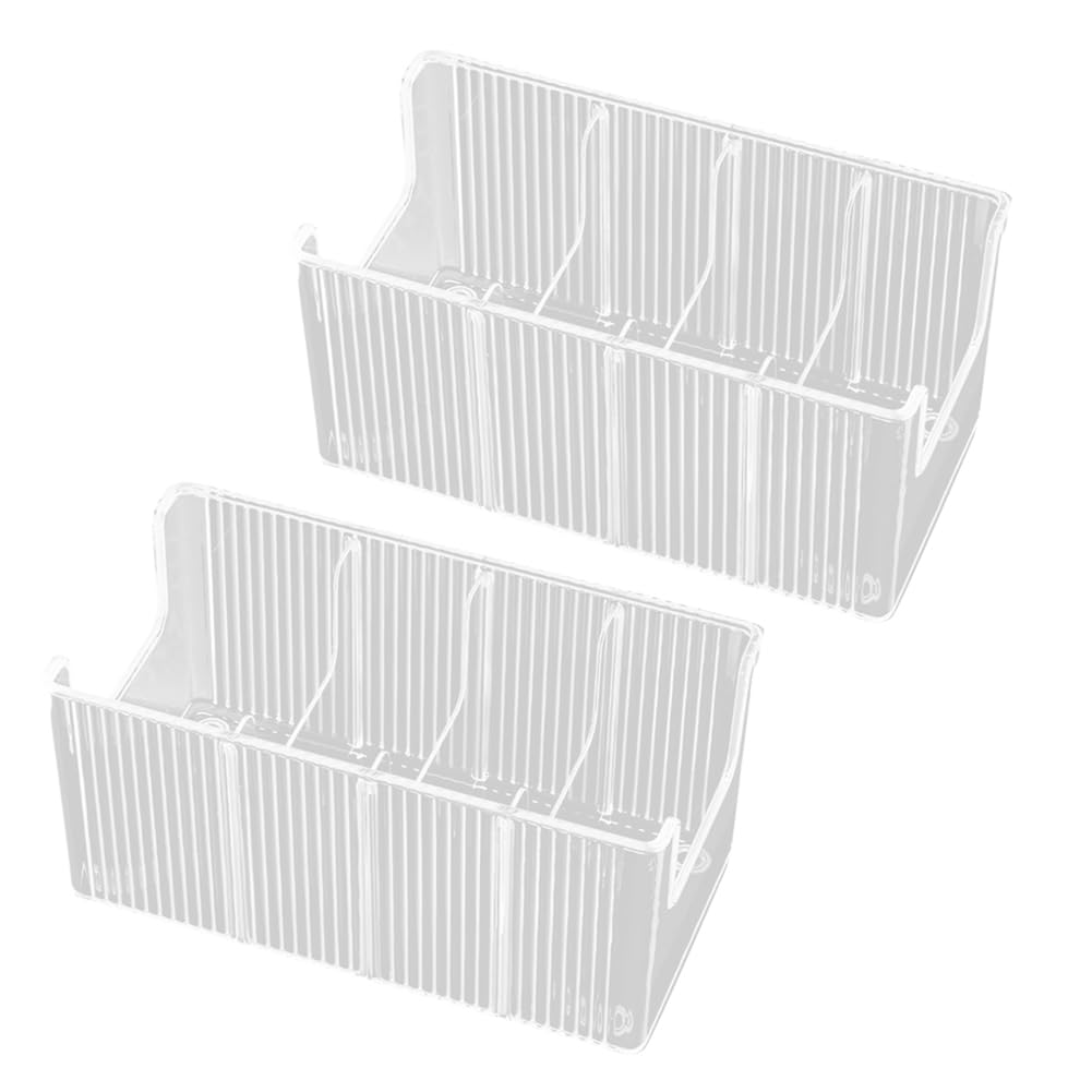 CTRLZS 2-Pack Acrylic Belt Organizer 8 Detachable Compartments for Ties, Bows, Jewelry for Closet and Drawer Organization