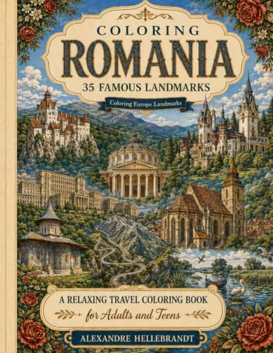 Coloring Romania: 35 Famous Landmarks to Color (Coloring Europe L...