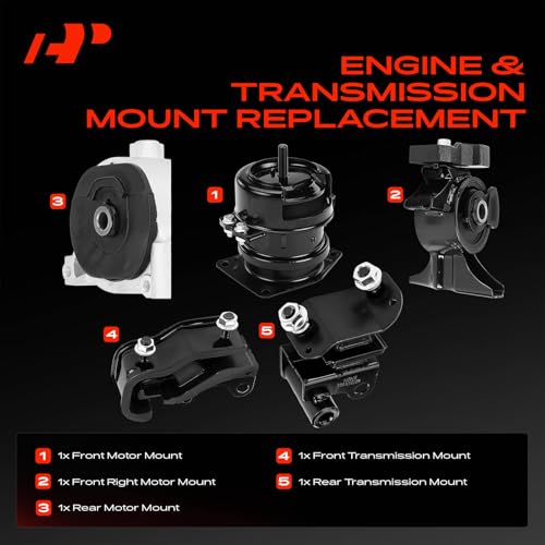 A-Premium 5PCS Engine Motor Mount and Transmission Mount Kit Compatible with Honda Ridgeline 2006 2007 2008 3.5L, Automatic Transmission, Replace# 50805S3V010, 50806SJCA01 by A-Premium - Used condition - Image 3