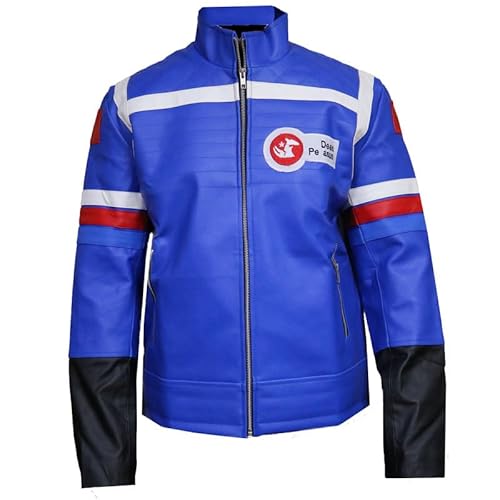 Litswear Kid Chemical Blue Romance Jacket - Faux Leather Cobra Costume Motorbike Cosplay Jacket For Men