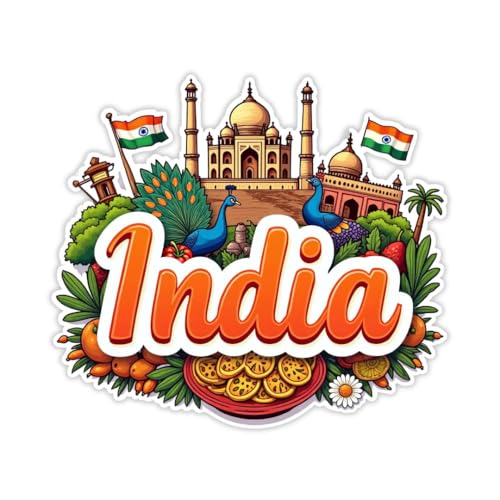 Image of Zesta Wooden Fridge Magnets Set | Refrigerator Decor Magnets for Kitchen | India Souvenir Fridge Magnet Collection | Wooden Magnet for Fridge Door Decoration (Bharat)