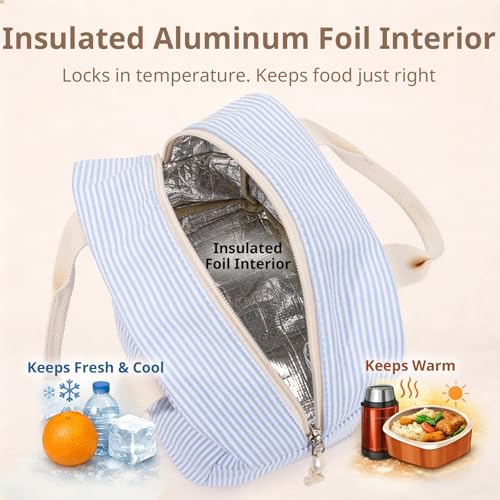 Image of LOVELYWIND Lunch Box for Women Cute Lunch Bags for Women Lunch Tote Bags Reusable Insulated Lunch Box Large Capacity Reusable Insulated Cooler for Work or Travel Gifts or Beach