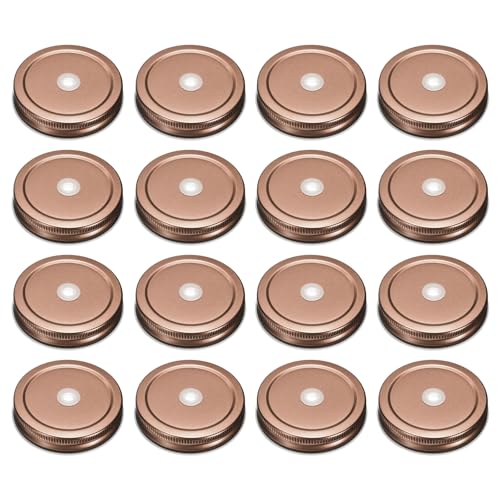 Tapas para tarros Mason de boca regular con acabado oro rosa resistente y elegante 2