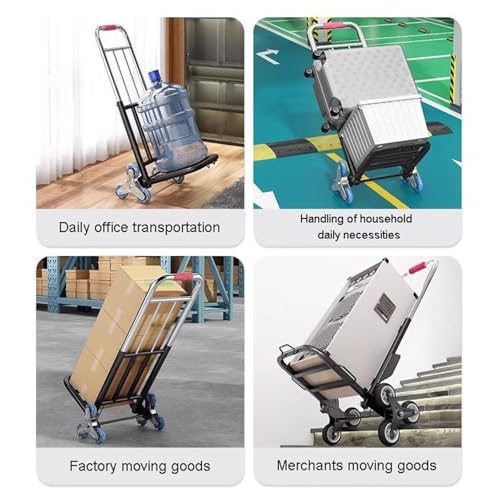 Chariot pliable escalier portable pour usage domestique à six roues - 7