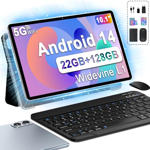 fezawio Tablet 10 Pulgadas Tablets Android 14, 22GB Ram+128GB ROM Octa-Core Tablets 5G WiFi, 8000...