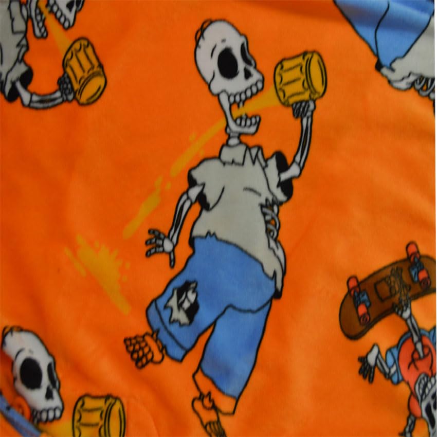 Briefly Stated Mens Homer Simpson and Bart Halloween Skeletons Silky Fleece Lounge Pants2