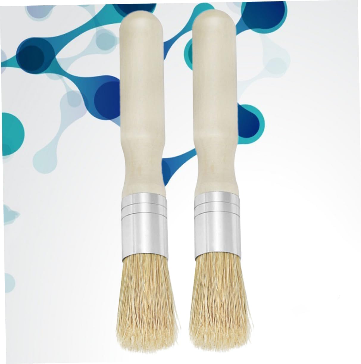 NUOBESTY 2pcs Artist Paint Brushes Stencil Brush Bristle for Oil Watercolor Painting Supplies