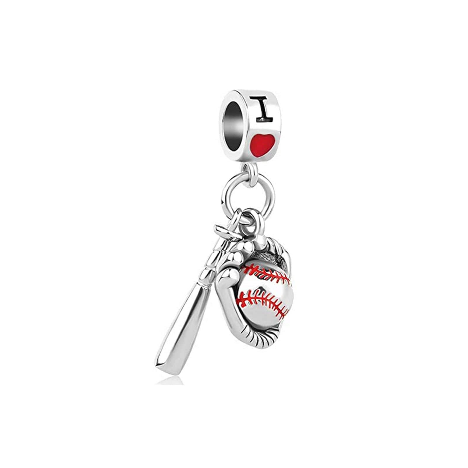 Kunbeadwomen Girls Sports Baseball Dangle Pendant Charms - Main Image