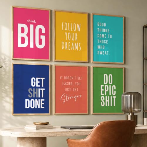 Image of kotart - Quotes Frames for Wall Decor - Motivational Photo Frame for Wall Decoration - Quotes Wall Poster with Frame for Room and Office - Set of 6 (Art 7, 13X17)