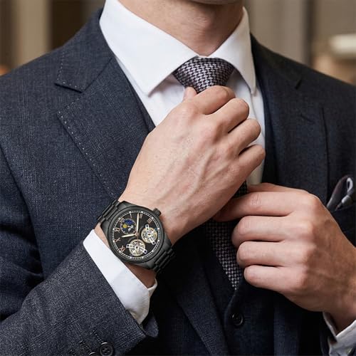 Image of ALIX AL2917 Modern Textured Dial Chronograph Analog Watch Black Strap
