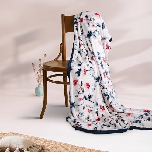 Image of MYTRIDENT Home Essential Flannel Printed Blanket for Winter Double Size (220 cm x 240 cm), 290 GSM, Dahlia