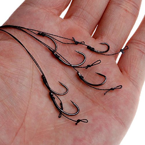 NEWSHOT 6 X Hair Rigs Barbless Taglia 6 8 10 Ganci...