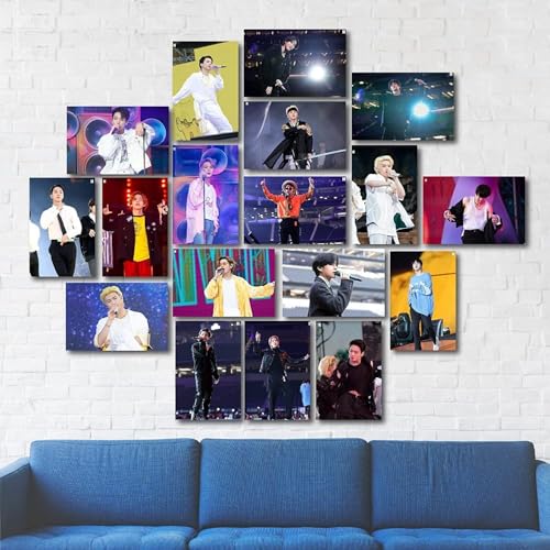 Image of ATEVON BTS K-Pop Mini Poster Set - Pack of 18 Wall Posters (4x6 Inches) Featuring Jin, Suga, J-Hope, RM, Jimin, V & Jungkook | Idol Decor for Bedroom, Locker, Gifting & Fan Collection