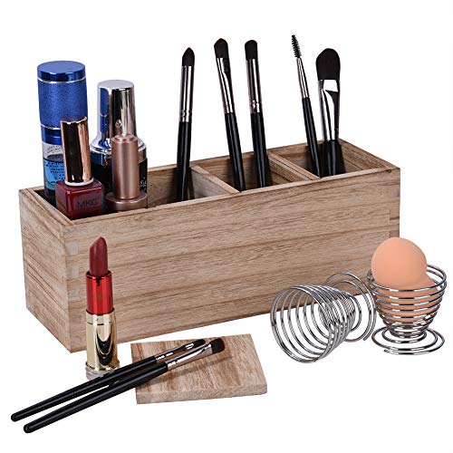 Preisvergleich Produktbild Kosmetik Aufbewahrung BüRstenhalter mit Makeup Blender Schwamm Halter, Rustikaler HöLzerner Pinselhalter füR Make Up Pinsel