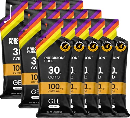 Precision Fuel PF30 Caffeine Energy Gel - Mild Flavour Running Gels for Endurance Athletes 30g Carbohydrate Easy-to-Digest Perfect for Running & Long-Duration Sports (15 Gels)