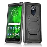 Asuwish Phone Case for Moto G6 Cover Hybrid Rugged Shockproof Hard Drop Proof Full Body Protective Heavy Duty Cell Accessories Motorola MotoG6 G 6th Gen 6 6G XT1925DL XT1925-6 Moto6 Women Men Black